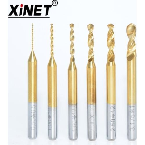 TiA PCB Drill 3.175mm(1/8'')*0.2mm-3.175mm ,micro PCB Board drill,Nanotechnology Tungsten steel cnc tool
