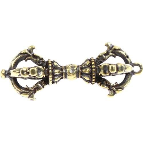 Tibetan Handcraft Buddhist Copper Five Shares Dorje Vajra Pestle