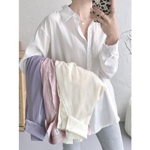 Womens clothes spring and autumn fashion Korean style loose shirt long sleeve shirt women