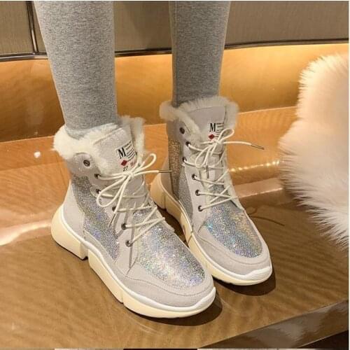 2021 High Help Casual Shoes For Women Breathable Winter Snow Shoes Warm Fashion Female Platform Sneakers Zapatos Mujer Botas