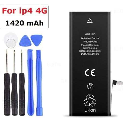 100% New For iphone 4 Battery 1420mah 3.7v Replacement Battery For iphone 4 4G IP4G With Repair Tools
