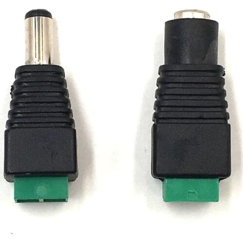 2 Pairs 2.1x5.5mm Female Male DC Connector Power Jack Adapter Plug Cable Connector for LED COB Strip Light Bar DIY Lamp Bulb