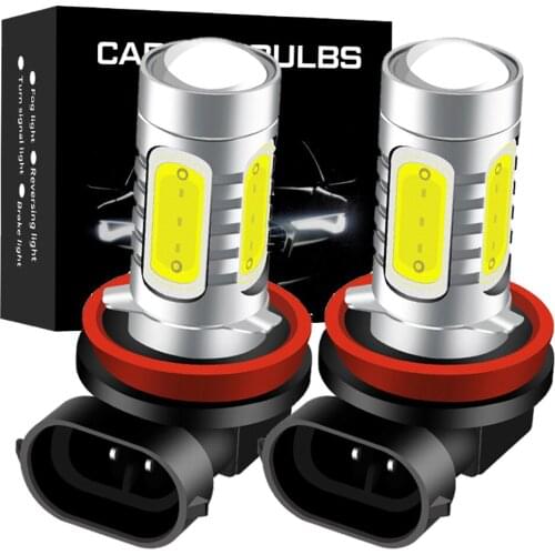 2Pcs H8 H11 Led HB4 9006 HB3 9005 Fog Lights Bulb COB White Ice Blue Golden Yellow Car Lamp H16 PSX24W PSX26W Auto Light 12V 24V