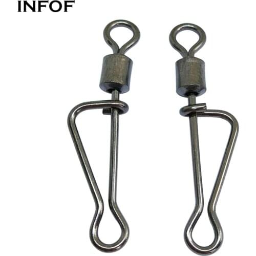 INFOF 200 pieces/lot Fishing Swivels Swing Italian Snap Bass Fishing Takcle Fly Pesca Connector Accessories Emerillon Peche