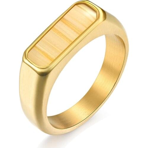 2021 European American Trendy Geomrtric Rectangle Unusual Matching Rings For Unix Man Women Wood Stainless Steel Private Custom