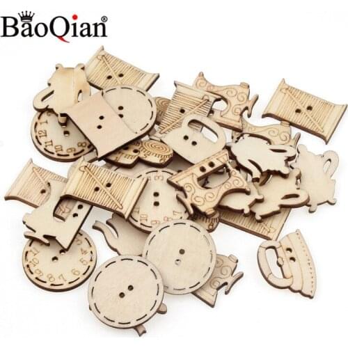50pcs Mixed Size Wood Craft Embellishments Wooden Cutout Decoration Scrapbooking for DIY Art Wedding Decoration