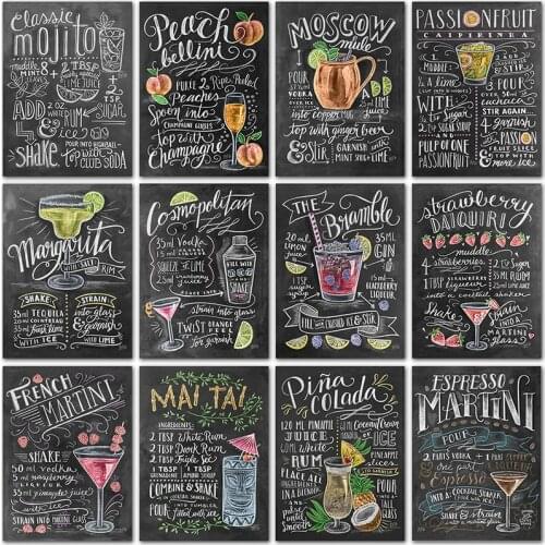 5D Diamond painting Blackboard text coffee menu decor Full Square Diamond embroidery Cross stitch Full Round Diamond mosaic