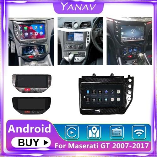 Android 10 Car Aircon Board GPS Navigation For Maserati GT GranTurismo Right Hand Black Screen Carbon Fiber Multimedia Player