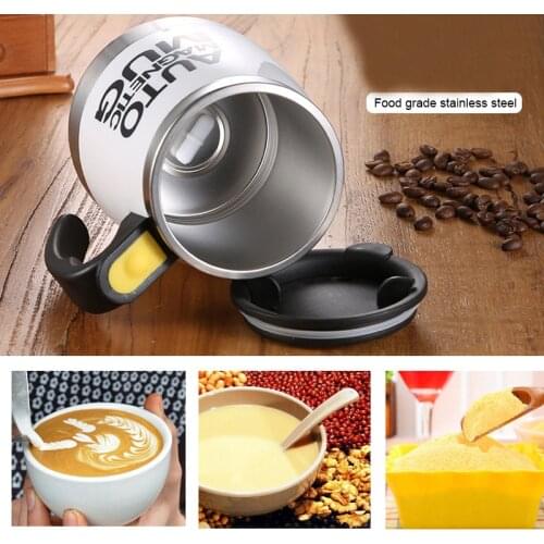 400ml Auto Magnetic Coffee Mug with Lid Milk Mixing Cup Electric Stainless Self Stirring Cup Lazy Smart Shaker Coffee Cup