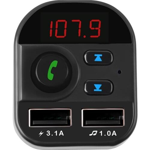 Car FM Transmitter Wireless Bluetooth Car 5.1 Handsfree Car MP3 Audio Music Player Dual USB Radio Modulator 5V/3.1A USB Charger