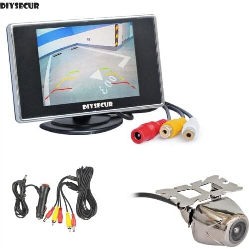 DIYSECUR Wired 3.5" TFT LCD Car Monitor Waterproof Rear View Camera Kit Reversing Camera Parking Assistance System