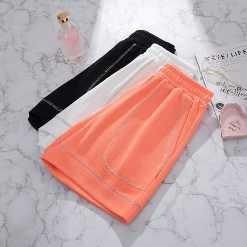 Black White Wide-Legged Plus Size 5Xl Large Fashion Zevity Basic High Waist Summer WomenS Casual Cycling Clothing Shorts 2021