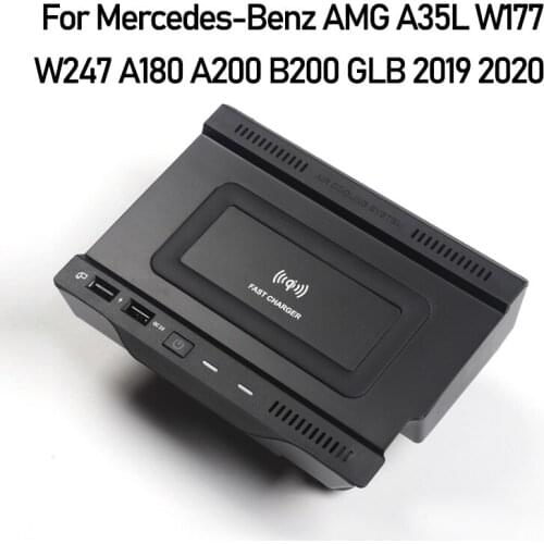 For BENZ AMG A35L W177 W247 A180 A200 B200 GLB 2019 2020 Auto Parts Vehicle Cigarette Lighter Installed Wireless Charging Board