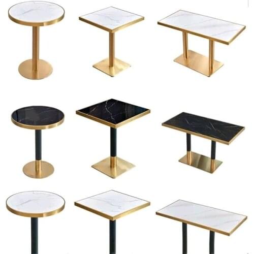 Chinafurniture light luxury marble small round table coffee shop sales reception negotiation coffee table