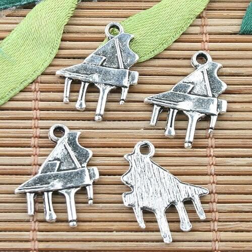 Tibetan Silver color piano design charms 44pcs EF0085