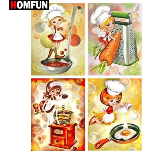 HOMFUN Full Square/Round Drill 5D DIY Diamond Painting "Cartoon chef" 3D Diamond Embroidery Cross Stitch Home Decor Gift