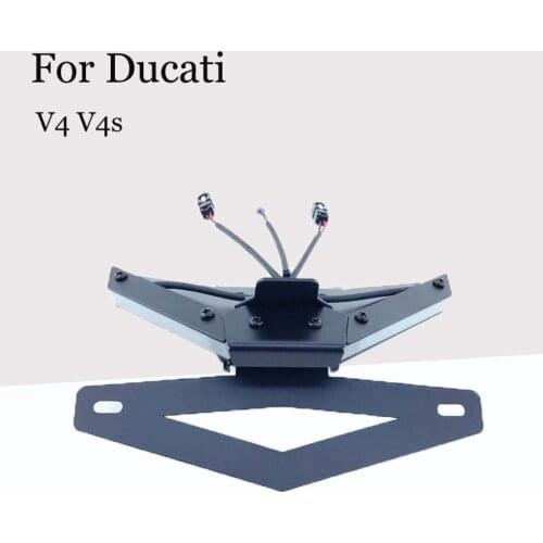 For Ducati V4 V4s Motorbike LED Tail Tidy Fender Eliminator Kit Turn Signals License Plate Light Bracket