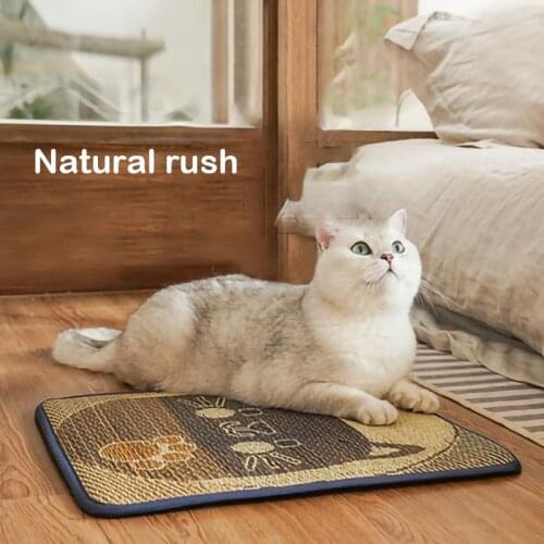 Pet Cats House Mat Rush Mat Summer Cooling Cat Mat Cool Mat Cat Accessories Dog Mat Sleeping Mat Floor Mat Cat Ice Mat