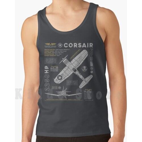 F4U Corsair tank tops vest 100% Cotton F4U Corsair F4U Corsair Chance Vought Bent Wing Bird Whistling Death Black Sheep
