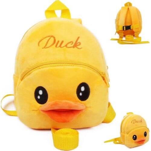 Cute Toddler Walking Belt Not-To-Get-Lost Yellow Duck Bags Baby Kindergarten Cartoon School Candy Bags Kids Plush Backpacks Toys