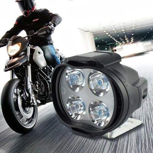 Motorcycle Headlight 2PCS 12W 4LED Headlight Motorcycle Waterproof Driving Ice Motto Fog Spot Head Light Lamp Car Accessories
