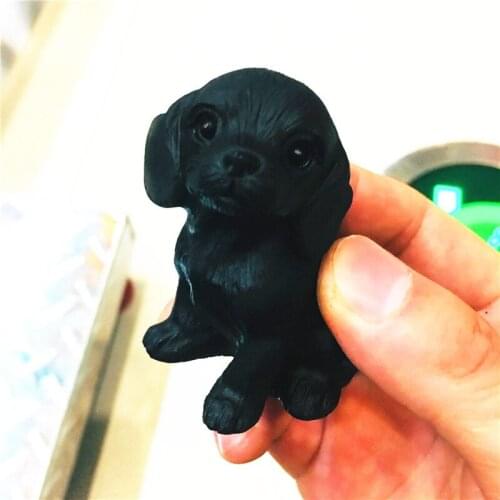 Natural obsidian quartz dog hand-carved crystal polishing stone healing stone DIY home deco