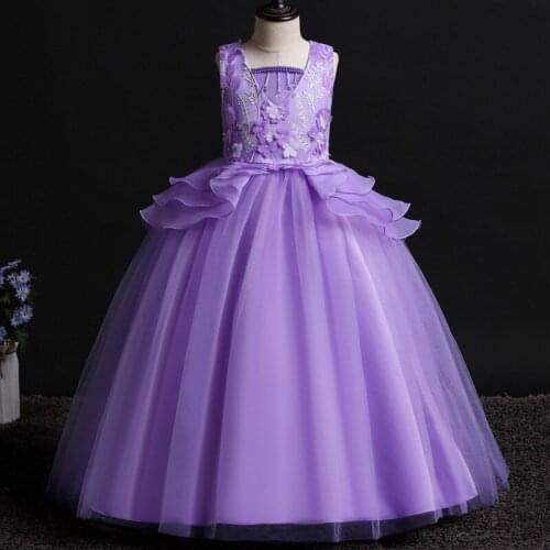 New Flower Child Wedding Party Banquet White Dress Girl Princess Birthday Party First Eucharist Long Party Dress vestidos