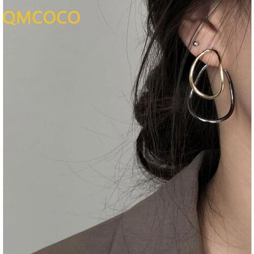 Water Drop Oval-Shape Earring Female New 2021 Contracted 925 Silver Geometric Eardrop Korean INS Style Ear Decoration Trend