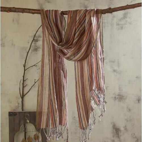 100% Linen Stripe Men/Women Winter Scarf 2020 High Quality Hijab Fashion Foulard Shawls Scarves 65x180cm