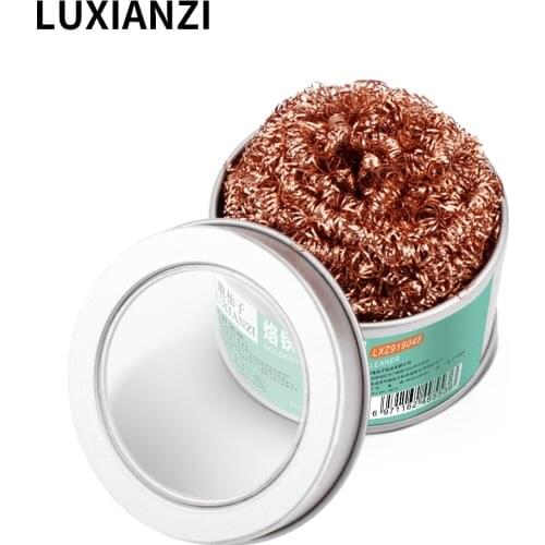 LUXIANZI Welding Soldering Solder Iron Tip Cleaner with Box Cleaning Steel Wire Sponge Balls For Welding Tools