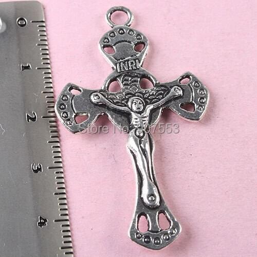 12pcs Tibetan silver tone crucifix charms H1237