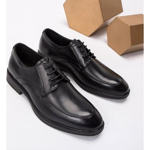 Genuine Leather Mens Dress Shoes Breathable Formal Round Toe Soft Bottom Comfort Flats Handmade Wear-Resistant Shoes M5188