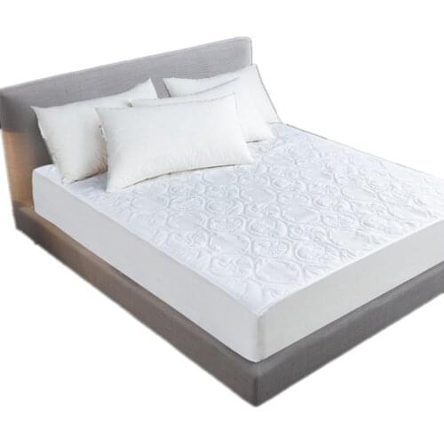 Waterproof Mattress Protector Solid Color Embossed Topper Pad Soft Fitted Sheet Cover with Elastic Band Multi Size