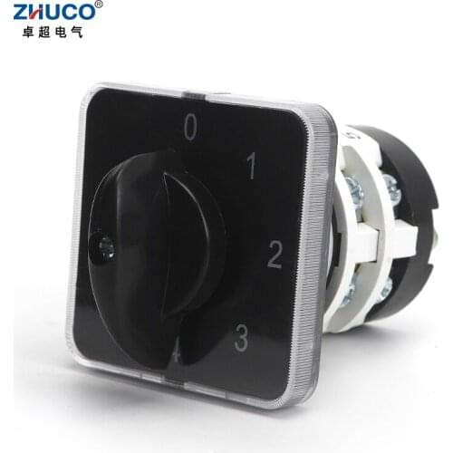 ZHUCO SZL9-20/0-4.2 20A 5 Positon 2 Phase 8 Terminals Silver Contact Universal Changeover Cam Switch Panel Mounting switches