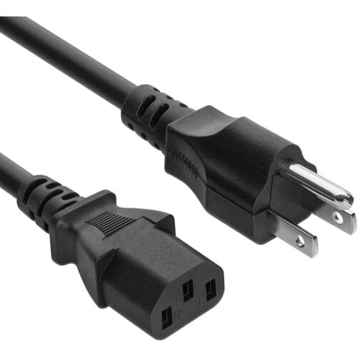 1.5m 5FT 3 Pin 18 AWG 60C 300V US Plug Universal Power Cord Cable For NEMA 5-15P To IEC320C13 Black PWC75A150US
