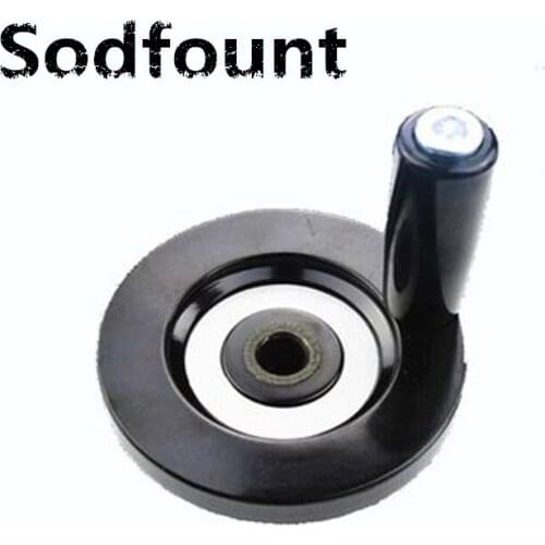 1pcs Black Milling Machine Lathe CNC 3D Printer Spoked Hand Wheel with Top wire hole Back pulsator Outside diameter 200mm