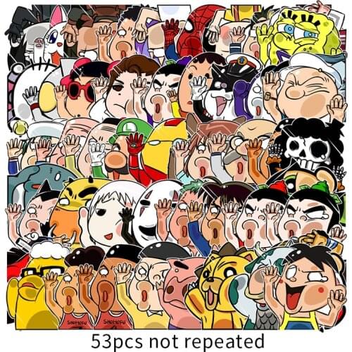 10/53Pcs/Set Disney new Marvel hero stickers cartoon anime mobile phone computer water cup luggage waterproof graffiti stickers