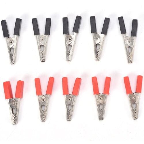 10Pcs Test Metal Alligator Clip Crocodile Clips Electrical Clamp For Testing Probe Meter With Plastic Crocodile Clamp New