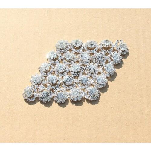 2pc/lot fashion clear crystal rhinestone applique diamond-shape stone trimmings flatback sewing-on garment clothing decoration