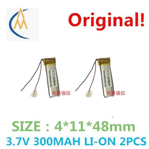 2PCS Polymer li-ion battery 3.7 V 401148 300 mah MP4 walkie-talkie/equipment/mini bluetooth headset 3 d glasses