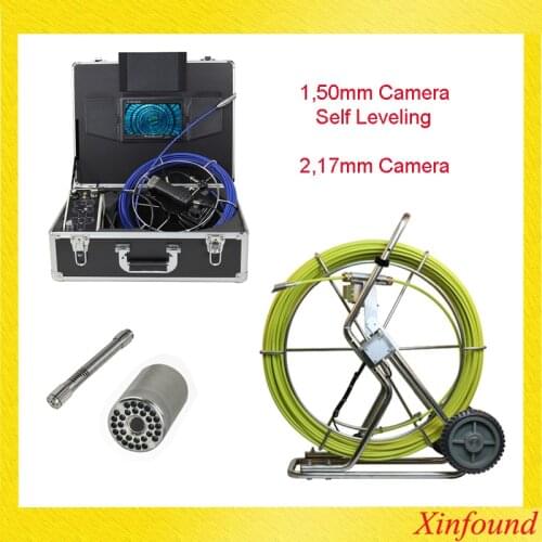 30/60120Meter Cable 30Pcs LED Lights 50mm Self Leveling Camera Head Pipeline Drain Sewer Inspection Camera System Recording