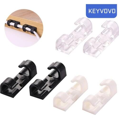 5/20PCS Cable Organizer Clips Cable Management Desktop & Workstation Wire Manager Cord Holder USB Charging Data Line Winder