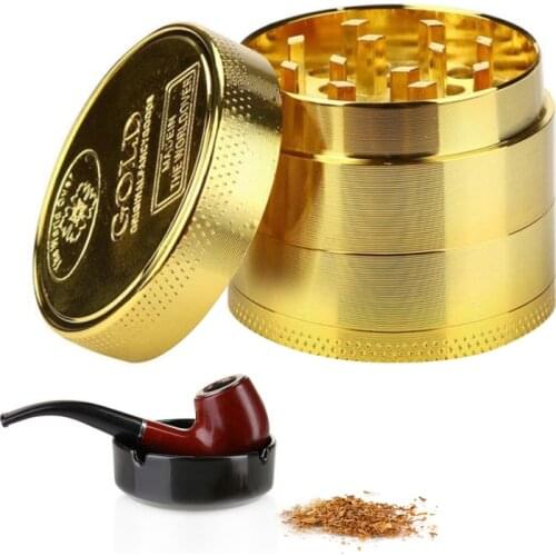 Hot Sale Alloy Herbal Herb Tobacco Grinder Spice Weed Grinders Smoking Pipe Accessories Gold Smoke Cutter