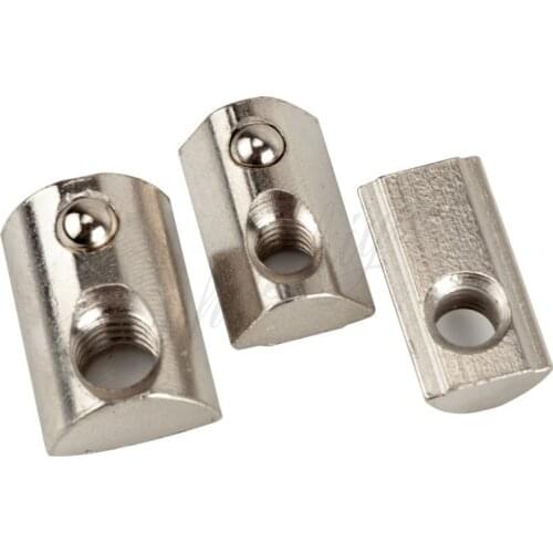 Aluminum Extrusion Profile 2020 3030 4040 4545 CNC M4 M5 M6 M8 Half Round Elasticity Spring Nut Ball Nut,20pcs or 50pcs Optional