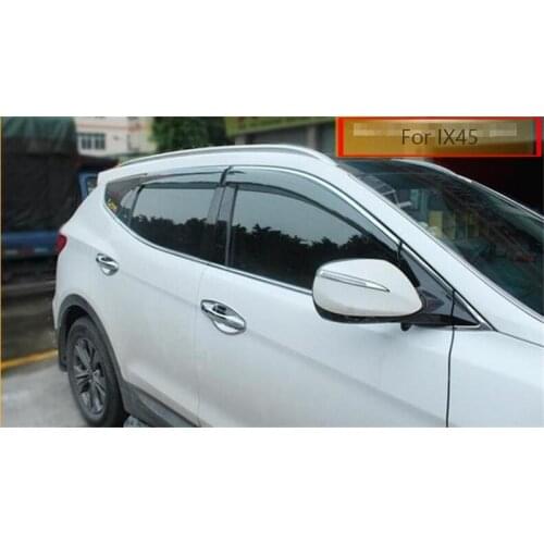 Car Awnings Shelters For Hyundai IX45 Santa fe 2014 2015 2016 2017 Window Shades Sun Rain Deflector Guard PP+Stainless Steel