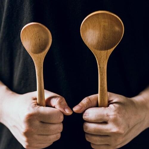 Large Wooden Spoon Long Handle Tablespoon for Rice Soup Porridge Cooking Mixing Stirrer Kitchen Tableware Dinner Dessert Tools