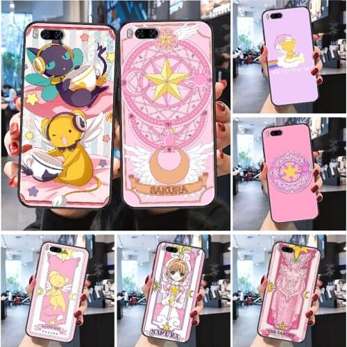 Card Captor Sakura Cartoon Cute Phone case For Xiaomi Mi Max Note 3 A2 A3 8 9 9T 10 Lite Pro Ultra Frosted black trend coque art