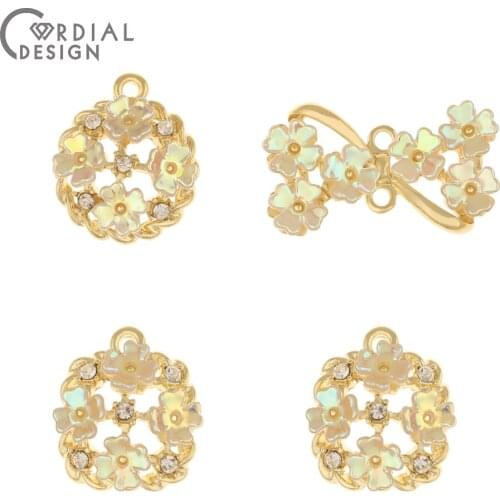 Cordial Design 50Pcs Jewelry Accessories/Pendants/Flower Design/Resin Effect/Multi Shapes/Jewelry Findings Components/DIY Charms