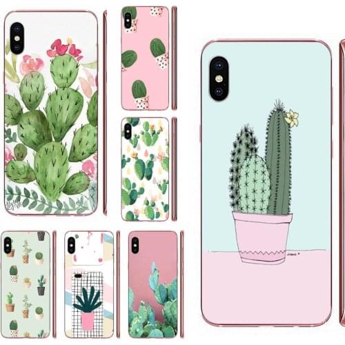 For Samsung Galaxy Note 8 9 10 Pro S4 S5 S6 S7 S8 S9 S10 S11 S11E S20 Edge Plus Ultra Cute Phone Case Watercolour Cactus