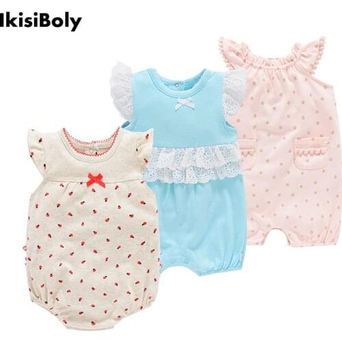 Infant Girls Summer Rompers Babies Newborn Sleeveless Bebe Playsuits Jumpsuit Kids Onesies 0-18M Bodysuits Baby Outfits Overalls